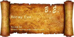 Boray Éva névjegykártya